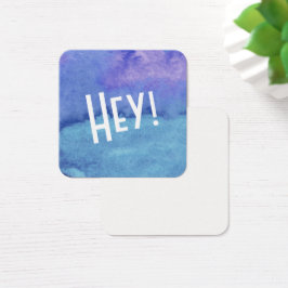 Blau, Aqua, lila Watercolor mit "he!" Anmerkungen