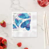 Blau, Aqua, türkisfarbenes Herz-Party Serviette (Beispiel)