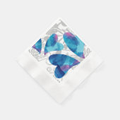 Blau, Aqua, türkisfarbenes Herz-Party Serviette (Ecke)