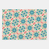 Blau, Aquamarin, grün, Lachs und Tile Geschenkpapier Set (Vorderseite)
