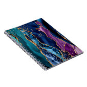 Blau/Aquamarin/Lila Agate mit goldgelben Venen Mon Notizblock (Rechte Seite)