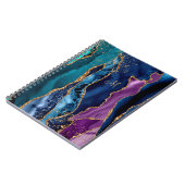 Blau/Aquamarin/Lila Agate mit goldgelben Venen Mon Notizblock (Linke Seite)