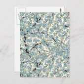 Blau Aquamarin Sakura Vintag Japanisch Postkarte (Vorne/Hinten)
