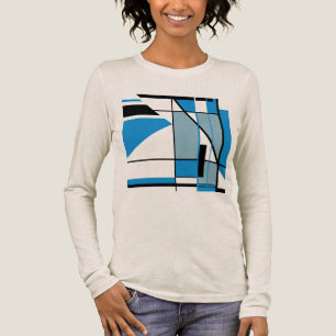 Blau Aquamarin Schwarz MCM Look Mosaic Geometric A Tri-Blend Shirt