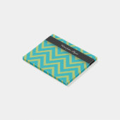 Blau / Aquamarin und grün Zickzack Post-it Klebezettel (angewinkelt)
