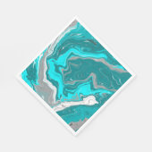 Blau, Aquamarin und türkisfarben - Marmorfliesen K Serviette (Ecke)