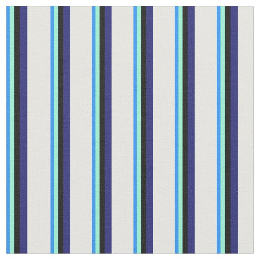 Blau, Aquamarine, Schwarz, Mitternachtsblau, Minzc Stoff (Nahaufnahme)