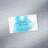 Blau, Aquarell, modern, Chic Magnetische Visitenkarte (Beispiel)