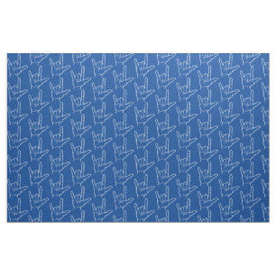 Blau ASL I Liebe Sie Gemusterte Stoffe