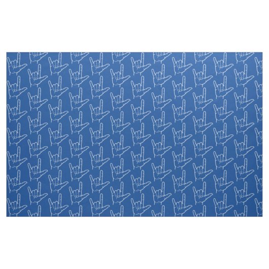 Blau ASL I Liebe Sie Gemusterte Stoffe (Yard (91,4 cm))