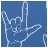 Blau ASL I Liebe Sie Gemusterte Stoffe (Nahaufnahme)