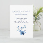 Blau auf blau, Blume Blossom Einladung (Stehend Vorderseite)