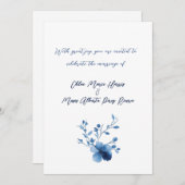 Blau auf blau, Blume Blossom Einladung (Vorne/Hinten)