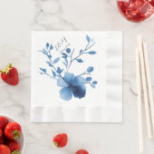 Blau auf blau, Blume Blossom Serviette (Beispiel)
