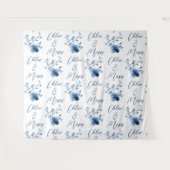 Blau auf blau, Blume Blossom Wandteppich (Vorderseite (Horizontal))