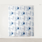 Blau auf blau, Blume Blossom Wandteppich (Vorderseite)