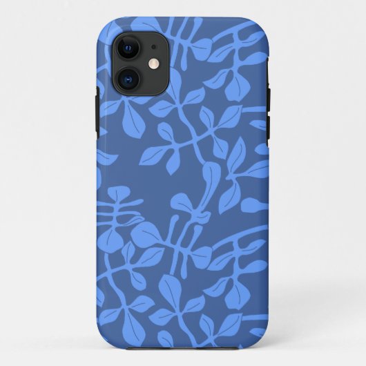 Blau auf blauem Blatt-Muster iPhone kaum dort Case-Mate iPhone Hülle (Rückseite)