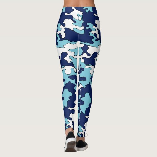 Blau auf blauen Camouflage-Leggings Leggings (Rückseite)