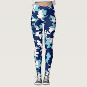 Blau auf blauen Camouflage-Leggings Leggings (Vorderseite)