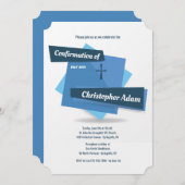 Blau auf blauer Bestätigungs-Einladung Einladung (Vorne/Hinten)