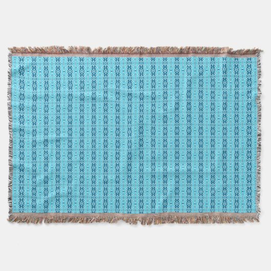 Blau auf Blue Boho Muster Throw Blanket Decke (Vorderseite)