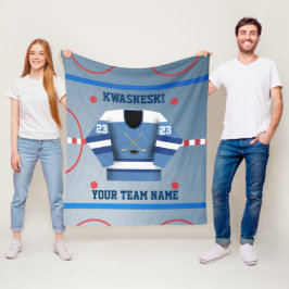 Blau auf Blue Ice Hockey Rink| Player Jersey Fleecedecke