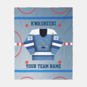 Blau auf Blue Ice Hockey Rink| Player Jersey Fleecedecke (Vorderseite)