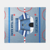 Blau auf Blue Ice Hockey Rink| Player Jersey Fleecedecke (Vorderseite (Horizontal))