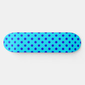 Blau auf Cyan-Pünktchen-Musterdesign Skateboard (Horizontal)