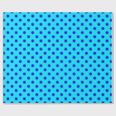 Blau auf Cyan-Punkte-Musterdesign Geschenkpapier (Flach)