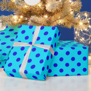 Blau auf Cyan-Punkte-Musterdesign Geschenkpapier