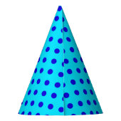 Blau auf Cyan Punkte Musterdesign Partyhütchen (Rückseite)