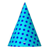 Blau auf Cyan Punkte Musterdesign Partyhütchen (Links)