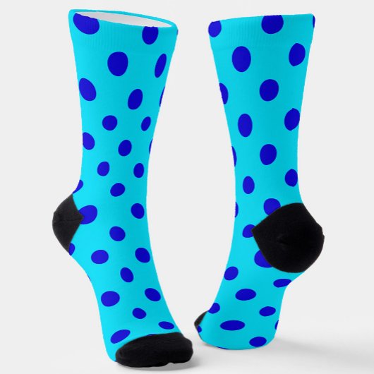 Blau auf Cyan Punkte Musterdesign Socken