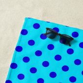 Blau auf Cyan Punkte Musterdesign Strandtuch (Beispiel)