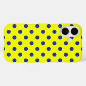 Blau auf gelben Punkten Musterdesign  Case-Mate iPhone Hülle (Rückseite (Horizontal))