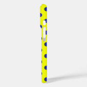 Blau auf gelben Punkten Musterdesign  Case-Mate iPhone Hülle (Rückseite / Links)