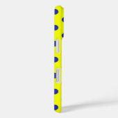 Blau auf gelben Punkten Musterdesign  Case-Mate iPhone Hülle (Rückseite / Rechts)