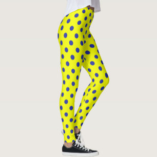 Blau auf gelben Punkten Musterdesign Leggings