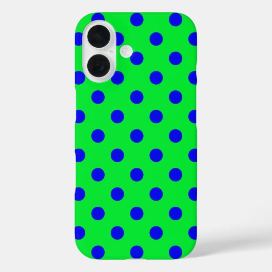 Blau auf grünem Polka-Punkte-Musterdesign  Case-Mate iPhone Hülle (Rückseite)