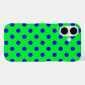 Blau auf grünem Polka-Punkte-Musterdesign  Case-Mate iPhone Hülle (Rückseite (Horizontal))