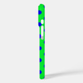 Blau auf grünem Polka-Punkte-Musterdesign  Case-Mate iPhone Hülle (Rückseite / Links)
