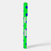 Blau auf grünem Polka-Punkte-Musterdesign  Case-Mate iPhone Hülle (Rückseite / Rechts)