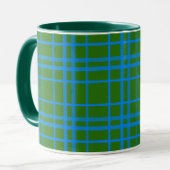 Blau auf grünem Tartan Kariertes Muster Tasse