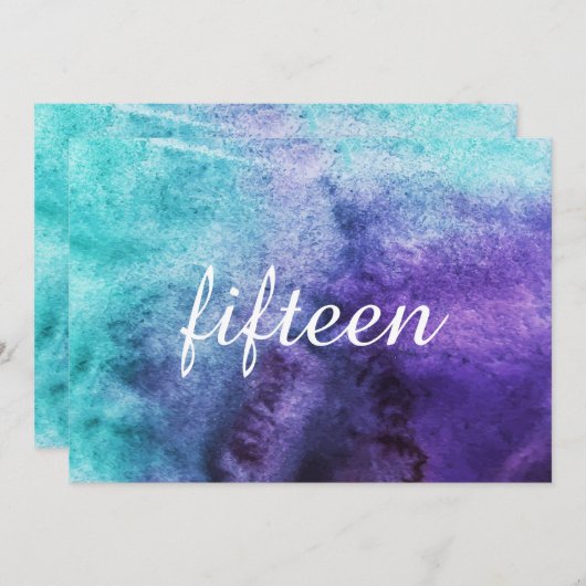 Blau auf Lila Wasser - Tischnummern (Vorne/Hinten)