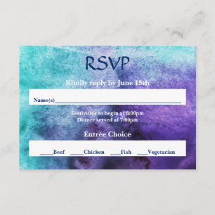 Blau auf Lila Wasser - UAWG RSVP Karte