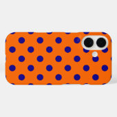Blau auf Orange Polka Dots Design Case-Mate iPhone Hülle (Rückseite (Horizontal))