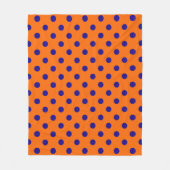 Blau auf Orange Polka Dots Design Fleecedecke (Vorderseite)