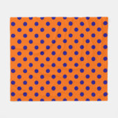 Blau auf Orange Polka Dots Design Fleecedecke (Vorderseite (Horizontal))