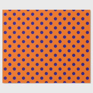 Blau auf Orange Polka Dots Design Geschenkpapier